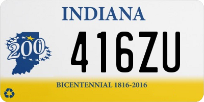 IN license plate 416ZU