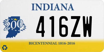 IN license plate 416ZW