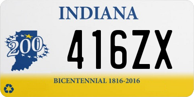 IN license plate 416ZX