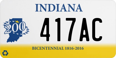 IN license plate 417AC