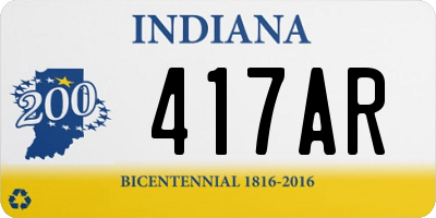 IN license plate 417AR