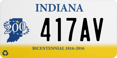 IN license plate 417AV