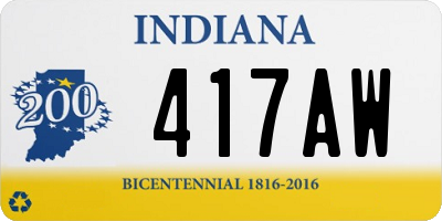 IN license plate 417AW