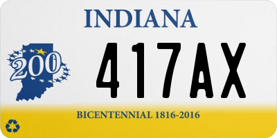 IN license plate 417AX