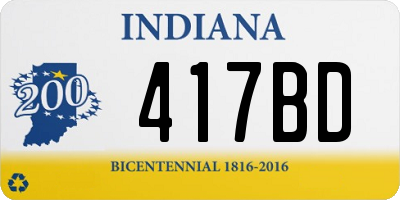 IN license plate 417BD