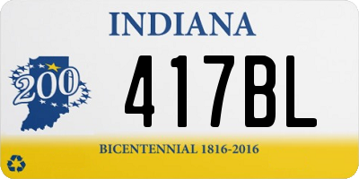 IN license plate 417BL