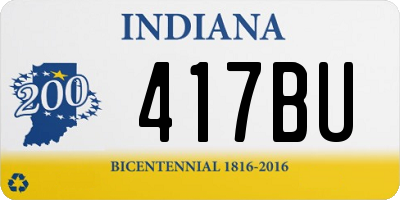 IN license plate 417BU