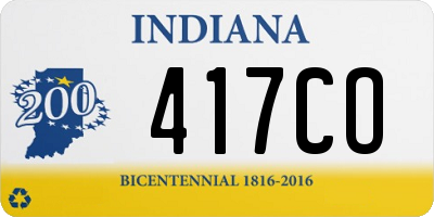 IN license plate 417CO