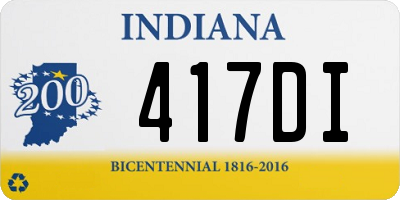 IN license plate 417DI