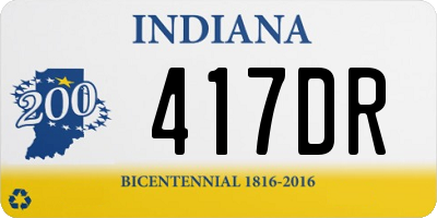 IN license plate 417DR