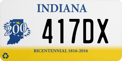 IN license plate 417DX