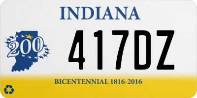 IN license plate 417DZ