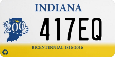 IN license plate 417EQ