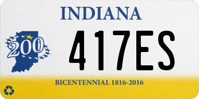 IN license plate 417ES