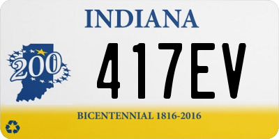 IN license plate 417EV