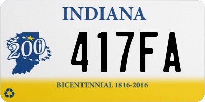 IN license plate 417FA