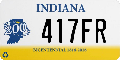 IN license plate 417FR