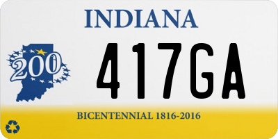 IN license plate 417GA