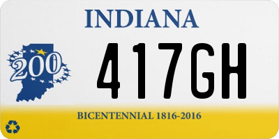 IN license plate 417GH