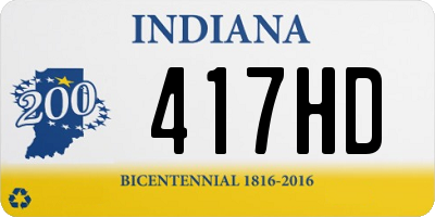 IN license plate 417HD