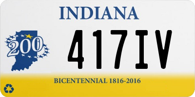 IN license plate 417IV
