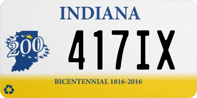 IN license plate 417IX