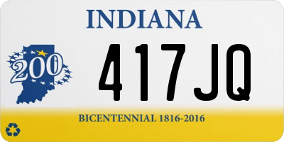 IN license plate 417JQ