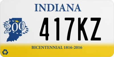 IN license plate 417KZ