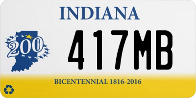 IN license plate 417MB