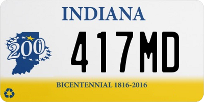 IN license plate 417MD