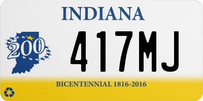 IN license plate 417MJ