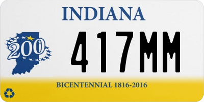 IN license plate 417MM