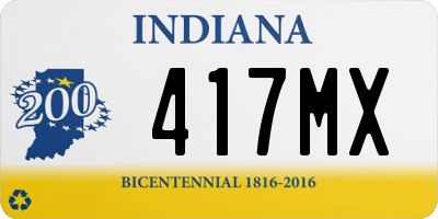IN license plate 417MX
