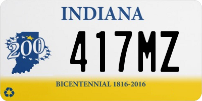 IN license plate 417MZ