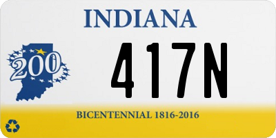 IN license plate 417N