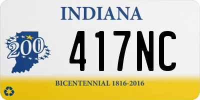 IN license plate 417NC