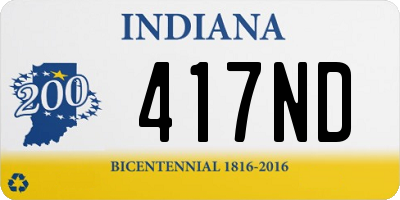 IN license plate 417ND