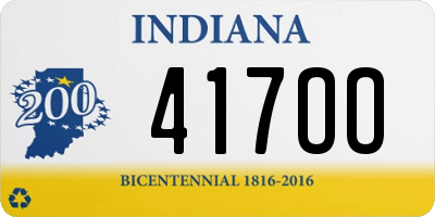 IN license plate 417OO