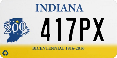 IN license plate 417PX