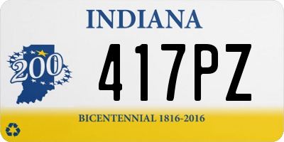 IN license plate 417PZ