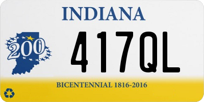 IN license plate 417QL