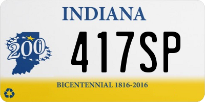 IN license plate 417SP