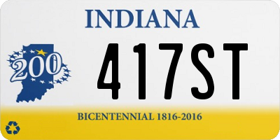 IN license plate 417ST