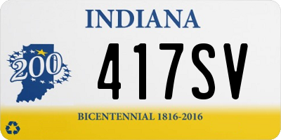 IN license plate 417SV