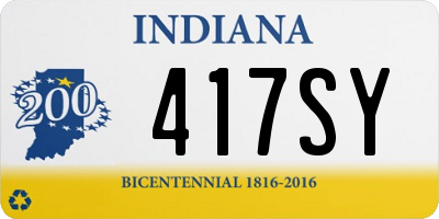 IN license plate 417SY