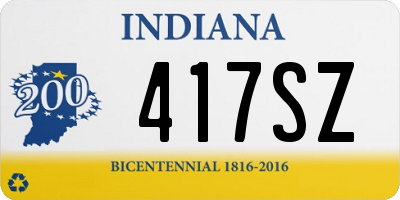 IN license plate 417SZ