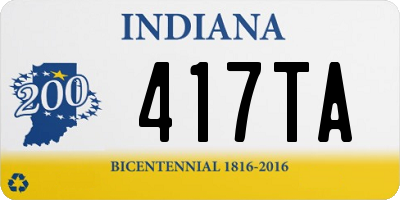 IN license plate 417TA