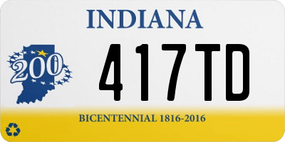 IN license plate 417TD