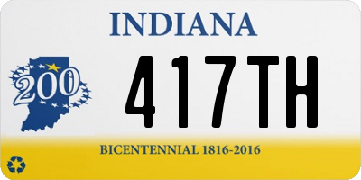 IN license plate 417TH