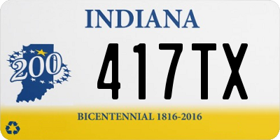 IN license plate 417TX
